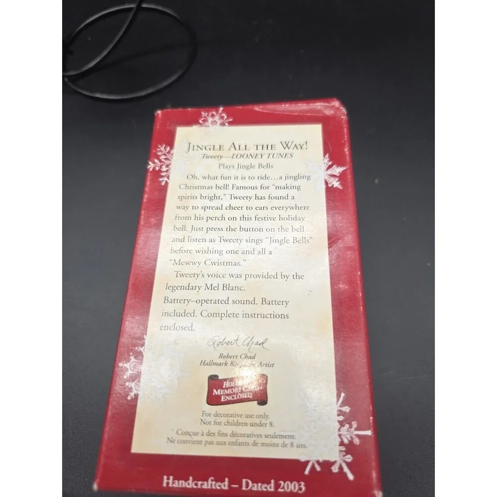 Hallmark Keepsake Tweety Christmas Ornament JINGLE ALL THE WAY Tested
